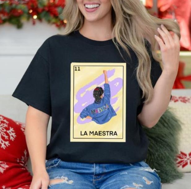 La Maestra Lotería T-shirt, Unisex Bella Canvas, Cotton Top Womenswear Top Womenswear Top Womenswear Underwear Lady...