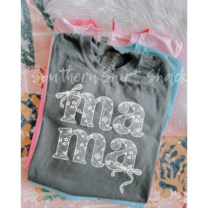 Lace Bow Mama T shirt  | Pepper comfort colors T shirt top Hoodie, Sweatshirt | UrbanDripWear.com