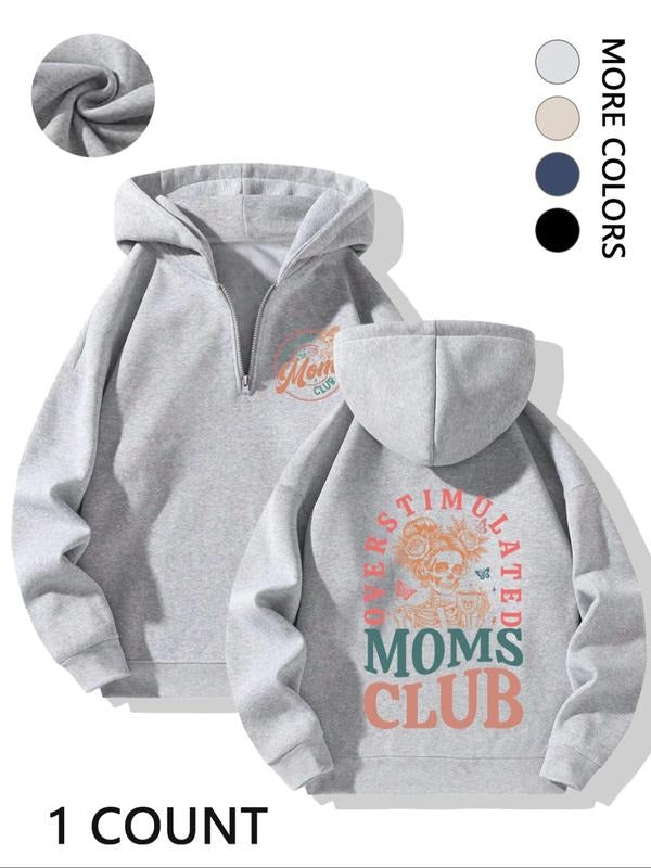 Ladies' casual loose hooded sweatshirt, casual daily wear, holiday gifts, Mother's Day hooded sweatshirt, fashionable...