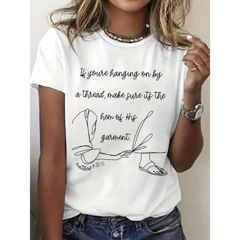 Ladies with trouser legs and letters round neck women short sleeve trend printing elastic half-sleeve T-shirt Hoodie,...