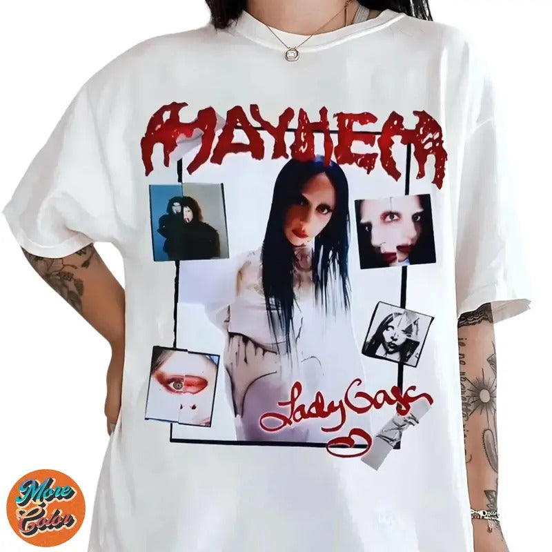 Ladyy Gagaa Mayhem Shirts, Cotton Unisex T-Shirt, Crew Neck, Size S- 3XL, Menswear Top, Womenswear Top Underwear...