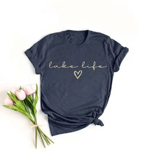 Lake Life Shirt, Lake Shirt, On The Lake Sweatshirt, Gift for Adventurer, Vacation Shirts Collar Cotton Jersey Top Hoodie