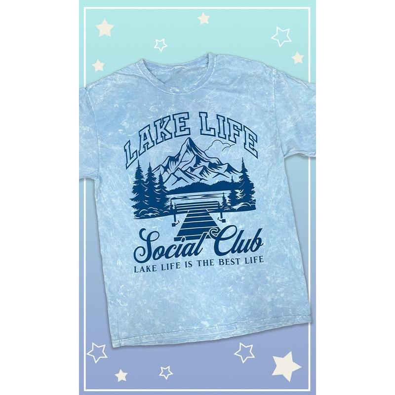 Lake Life Social Club Graphic Mineral Washed T-Shirt Hoodie, Sweatshirt | UrbanDripWear.com