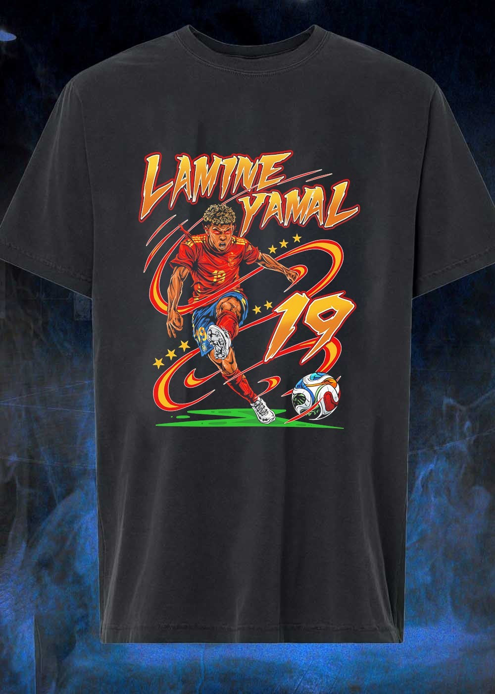 Lamine Yamal Soccer Star Illustration Nineteen Spain National Team T-Shirt