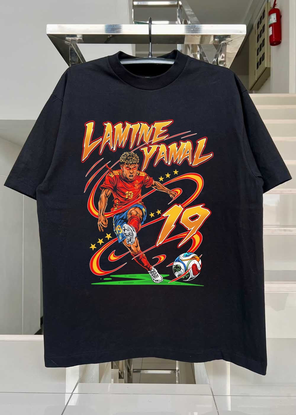 Lamine Yamal Soccer Star Illustration Nineteen Spain National Team T-Shirt
