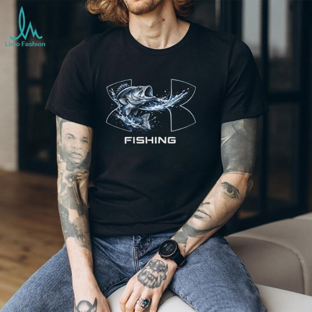 Large Mouth Bass Fishing Graphic T Shirt Under Armour Style Logo