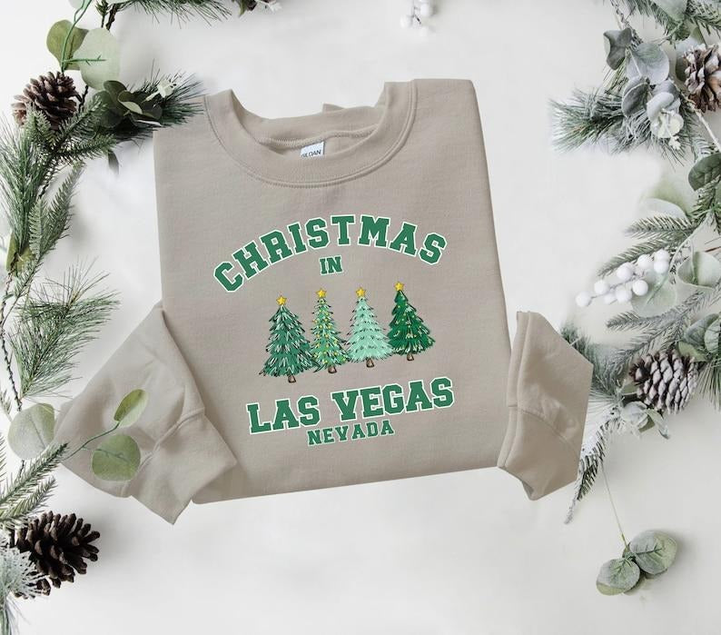 Las Vegas Christmas Sweatshirt, Nevada Sweater, State Shirt, Personalized City Name Shirt, Christmas Trip Sweatshirt,...