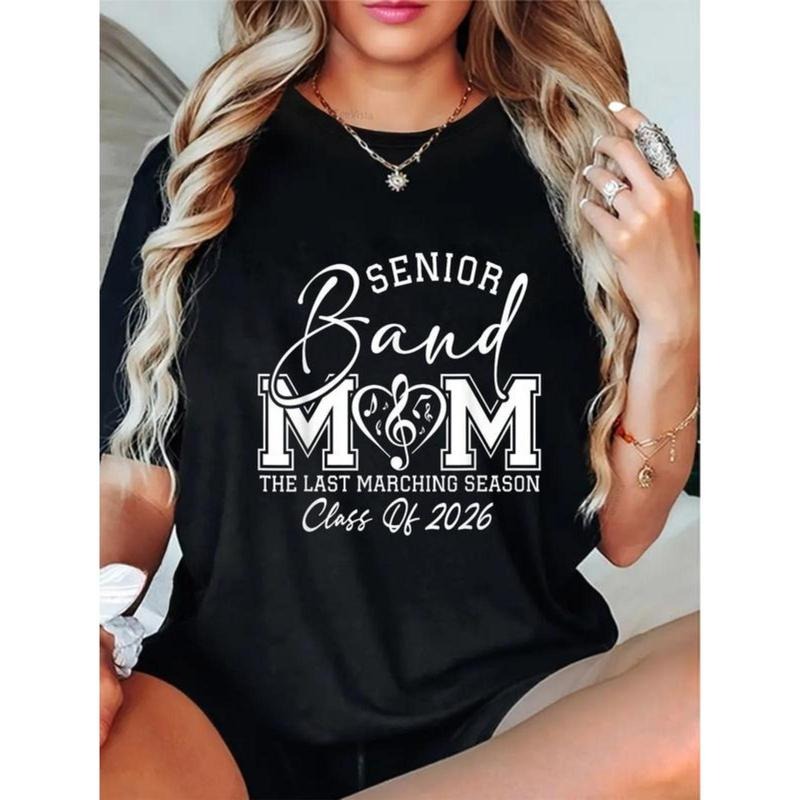 100% cotton Senior Band Mom 2026 /Last Marching Season T-Shirt women graphic shirts style 02 Hoodie, Sweatshirt