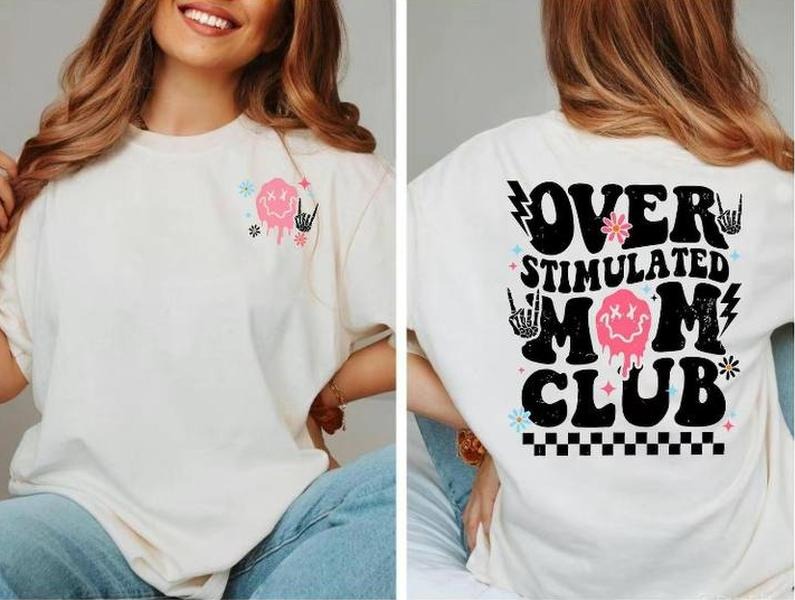 Latarshia Grant Store Overstimulated Moms Club Shirt Cotton Womenswear Breathable Fabric Hoodie, Sweatshirt