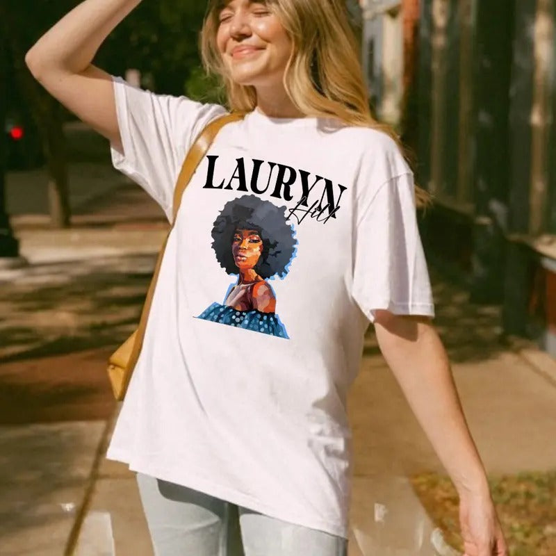 Lauryn Hill Graphic T-Shirt Medium Casual Top for Men and Women Fans Gift Hoodie, Sweatshirt | UrbanDripWear.com