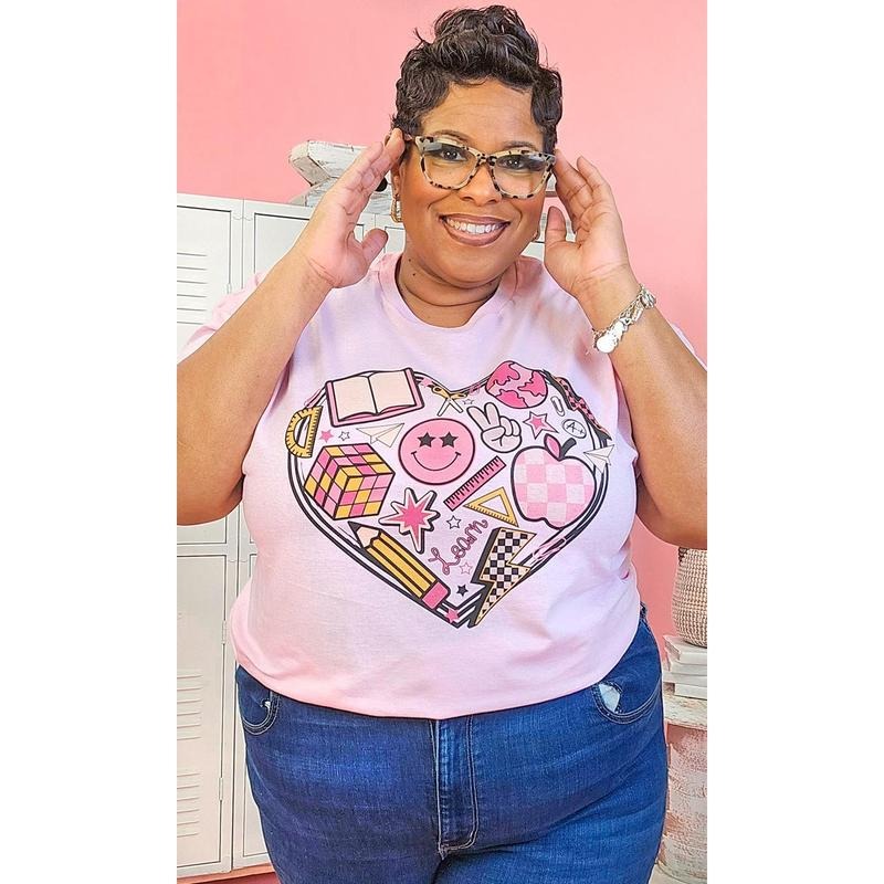 Learn Heart Teacher Graphic Shirt Hoodie, Sweatshirt | UrbanDripWear.com