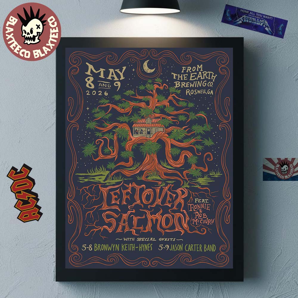 Leftover Salmon Roswell Georgia 2026 Venue Poster On May 8 And 9 2026 Home Decor Poster Canvas