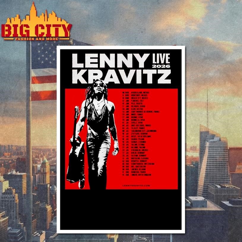 Lenny Kravitz Live 2026 Tour Schedule Venue Tour Dates Shirt