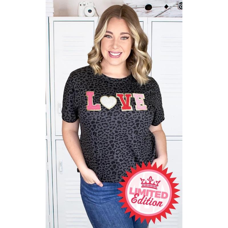 Leopard Big Heart Love Ideal Chenille T-Shirt Hoodie, Sweatshirt | UrbanDripWear.com