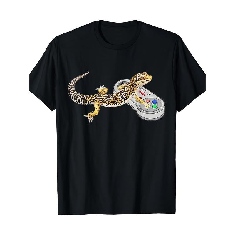 Leopard Gecko Playing Video Game Lizard &amp; Reptiles Gamers T-Shirt-220g made in usa Hoodie, Sweatshirt | UrbanDripWear.com