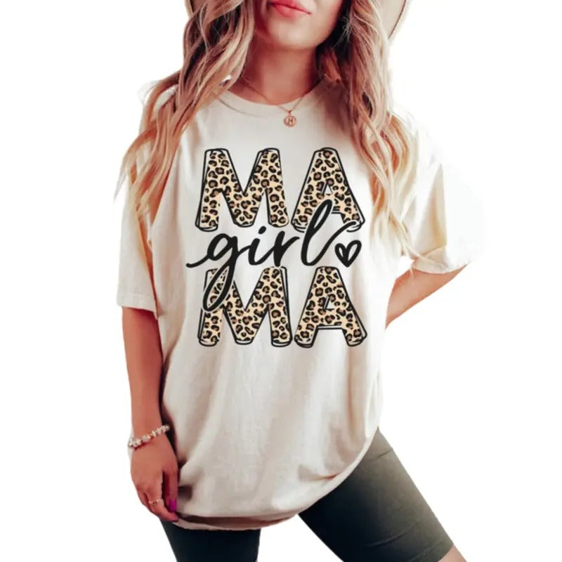 Leopard Girl Mama Shirt , Girl Mom Shirt , Mama Comfort Colors Shirt , Mother's Day Shirt , Mama Tshirt , Mama Graphic...