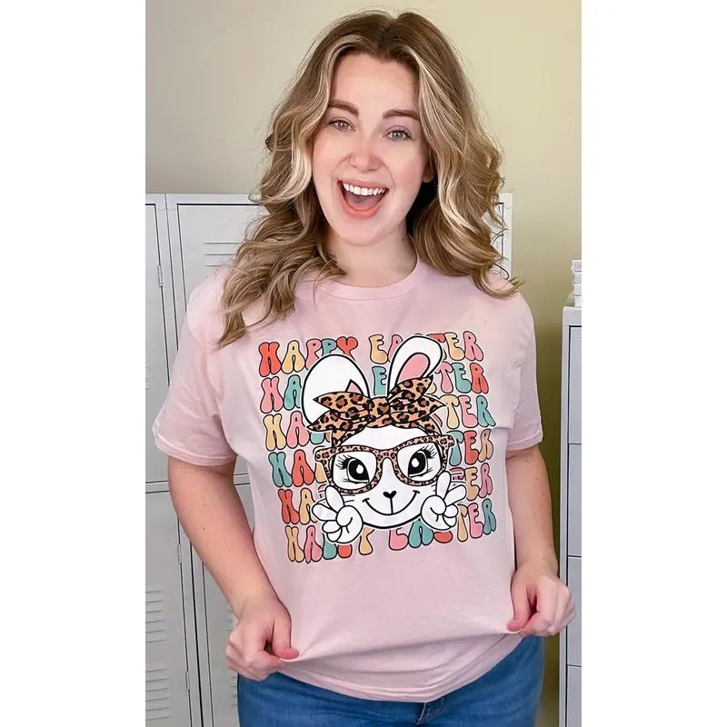 Leopard Happy Easter Bunny Graphic T-Shirt Hoodie, Sweatshirt | UrbanDripWear.com