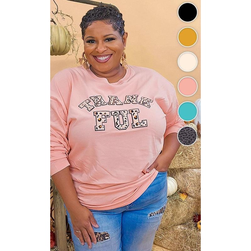 Leopard Ideal Chenille Thankful Graphic Boyfriend Long Sleeve T-Shirt Hoodie, Sweatshirt | UrbanDripWear.com
