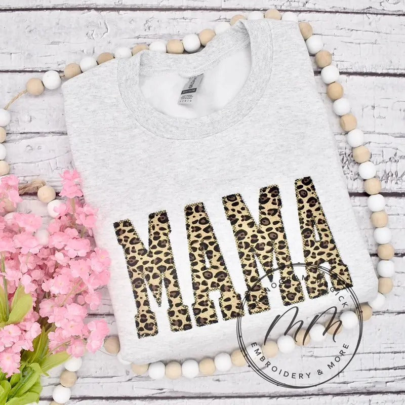 Leopard Mama Sweathshirt - CHOOSE ANY NAME Comfort Fit T-Shirts, Hoodie, Sweatshirt | UrbanDripWear.com