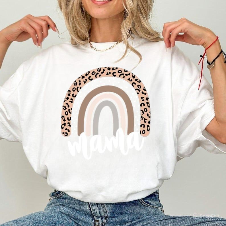 Leopard Rainbow Mama Shirt, Blessed Mama Shirt, Mom Shirt, Mother_s Day Gift, Hoodie, Sweatshirt | UrbanDripWear.com
