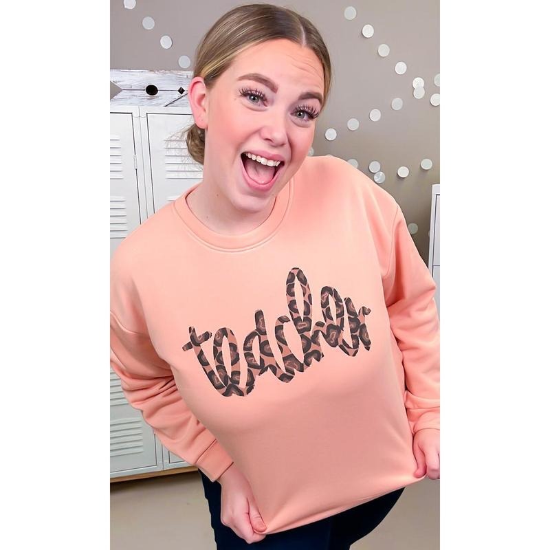 Leopard Script Teacher Graphic Sweatshirt T-Shirts, Hoodie | UrbanDripWear.com