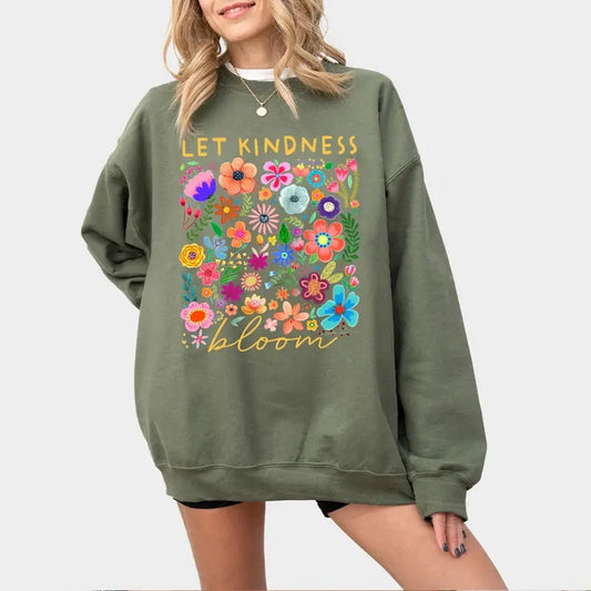 Let Kindness Bloom Shirt, Retro Flower Shirt for Women, Special Education Sweatshirt, Inspiration Women Tee, Aesthetic Floral Kindness Shirt, Be Kind Tshirt, Floral Kindness Tee, Mental Health Sweatshirt, Sped Teacher Sweatshirt, Special Education