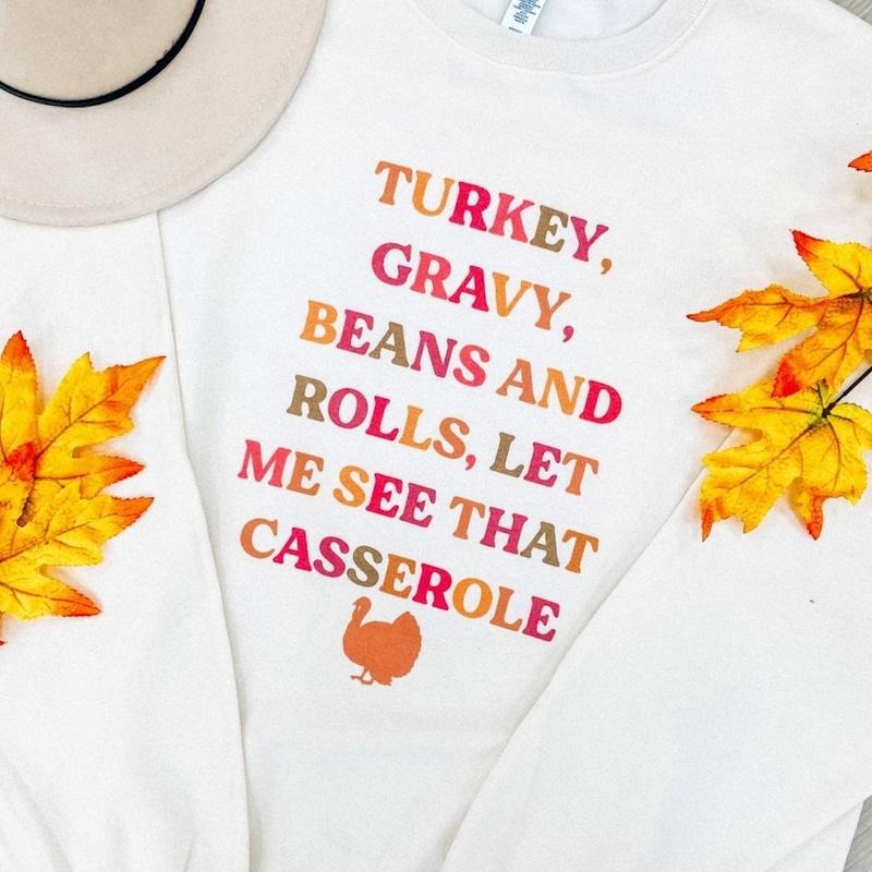 'Let Me See That Casserole' Cream Crewneck Sweatshirt T-Shirts, Hoodie | UrbanDripWear.com