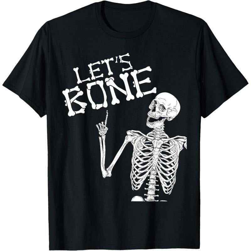 Let's Bone Skeleton Funny Halloween Costume Shirt For Adults T-Shirt made in usa Hoodie, Sweatshirt | UrbanDripWear.com