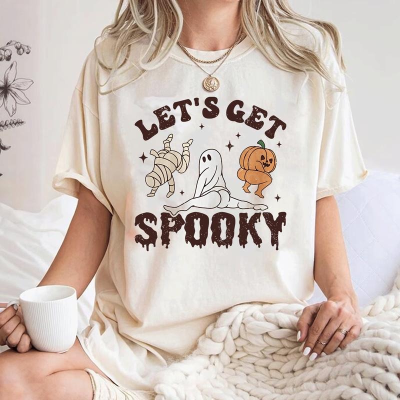 Let's Get Spooky Shirt, Hallowen Shirt,  Cute Fall Shirt, Spooky Seasonstyle{n002}2 Hoodie, Sweatshirt | UrbanDripWear.com