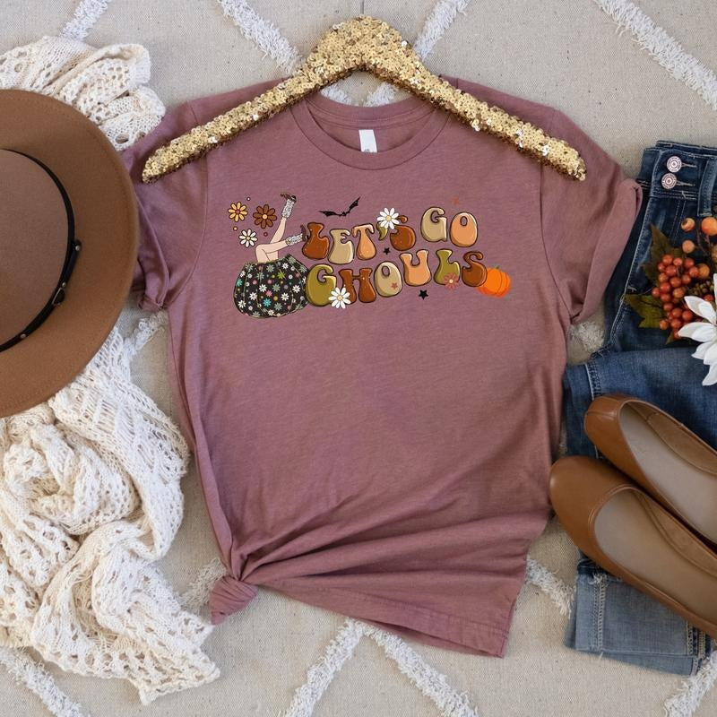 Let's Go Ghouls Shirt Western Halloween Shirt Halloween Bach Party Halloween Bridal Tshirt Halloween Bride Tee Vintage...