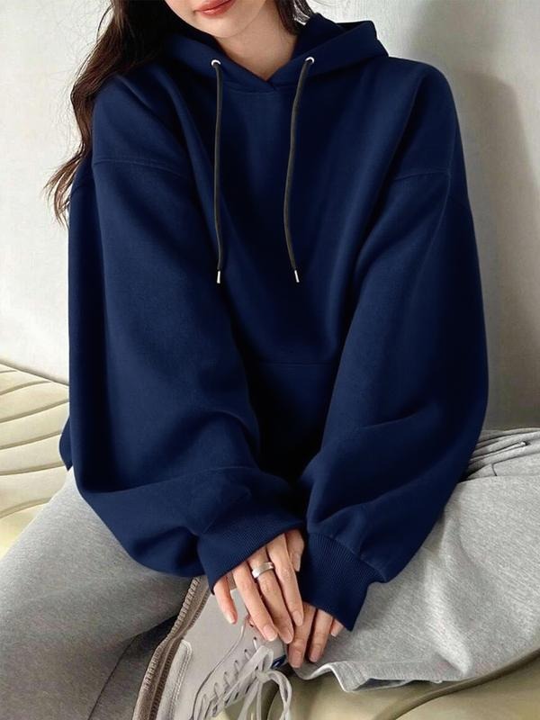 Letter Graphic Kangaroo Pocket Hoodie, Fashion Casual Hooded Sweatshirt, Perfect for Layering Any Season Comfortable...
