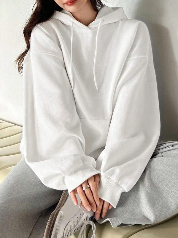 Letter Graphic Kangaroo Pocket Hoodie, Fashion Casual Hooded Sweatshirt, Perfect for Layering Any Season Comfortable...