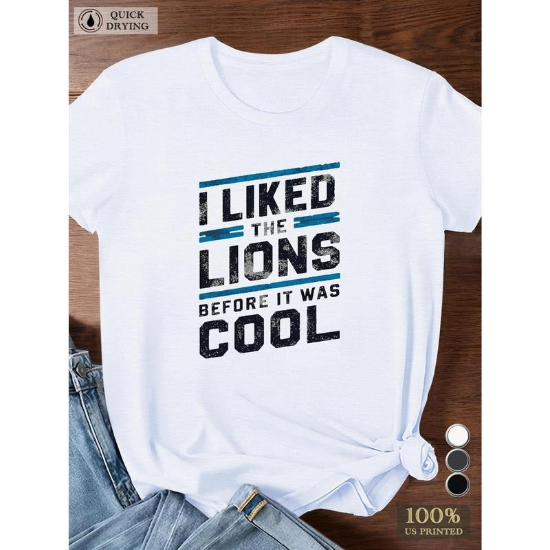 Letter Print Crew Neck T-Shirt, Casual Short Sleeve T-Shirt For Spring & Summer, Women's Clothing style 04 Hoodie, Sweatshirt