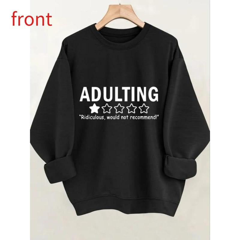 Letter Print Sweatshirt, Fitted Design, Moderate Fabric Thickness, All Season Wear, Stylish Casual Apparel for Men &...