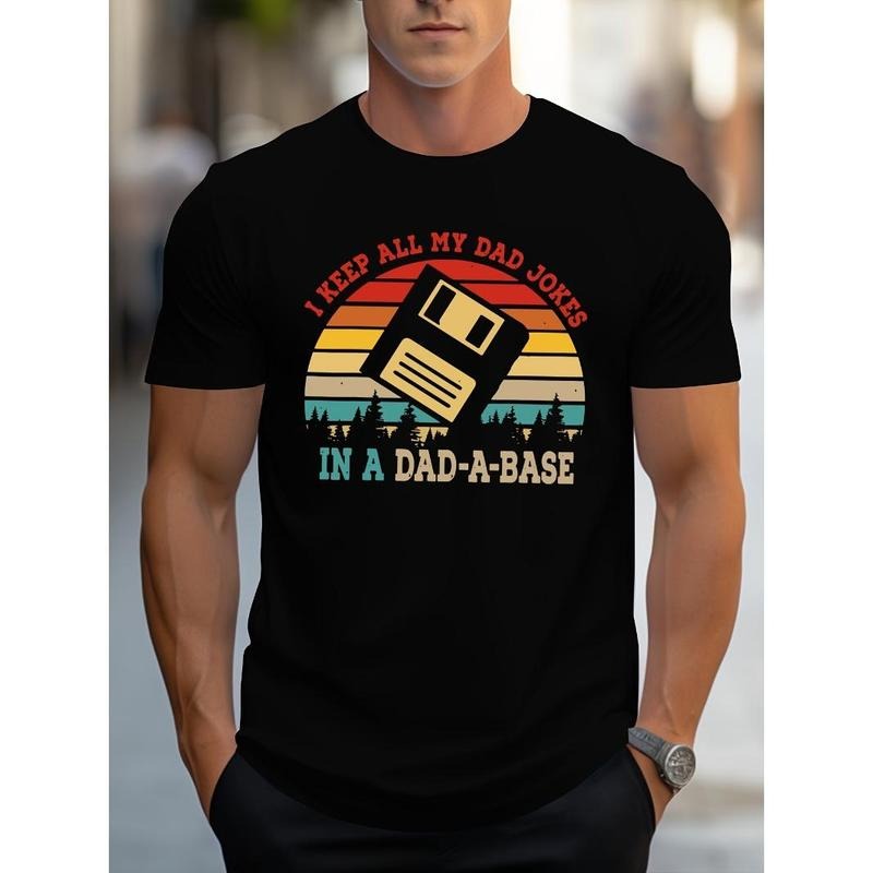 Letter printed T-shirt men's casual style summer slightly elastic round neck T-shirt Made in USA Hoodie, Sweatshirt