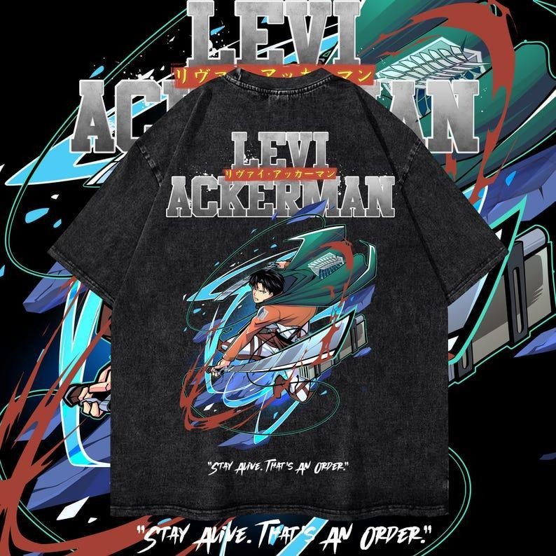 Levj Dyenomite Mineral Wash Oversized T-Shirt AOT Streetwear Unisex Anime Gym Tee Hoodie, Sweatshirt | UrbanDripWear.com