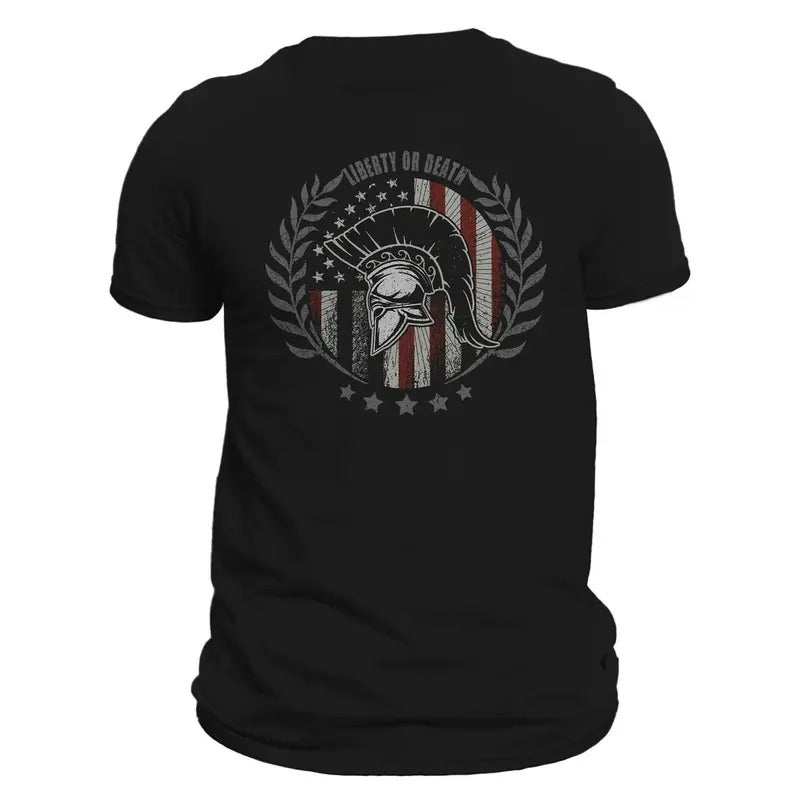 Liberty or Death American Spartan Warrior Men's T-Shirt Casual Classic Hoodie, Sweatshirt | UrbanDripWear.com