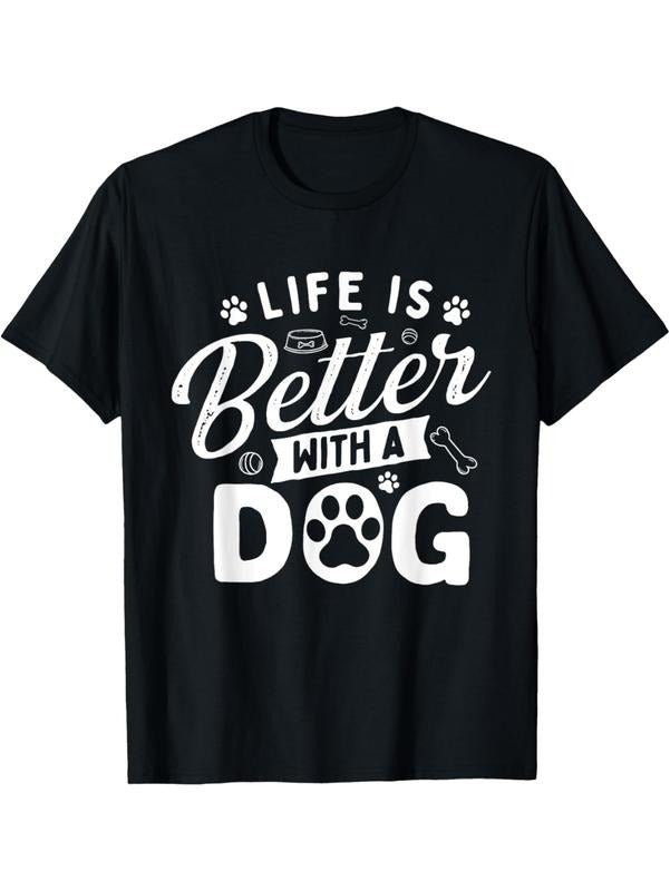 Life Is Better With A Dog T-Shirt Perfect For Pet Enthusiasts Summer Streetwear Hoodie, Sweatshirt | UrbanDripWear.com