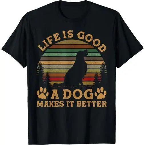 Life Is Funny Good A Dog Makes It Better Vintage T-Shirt Made in USAstyle{n002}2 Hoodie, Sweatshirt | UrbanDripWear.com