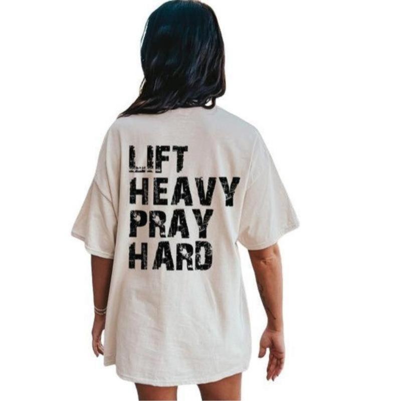 Lift Heavy Pray Hard Christian Gym Tee For Women Trendy Workout Shirt Gift For Faithful Fitness Friends Hoodie, Sweatshirt