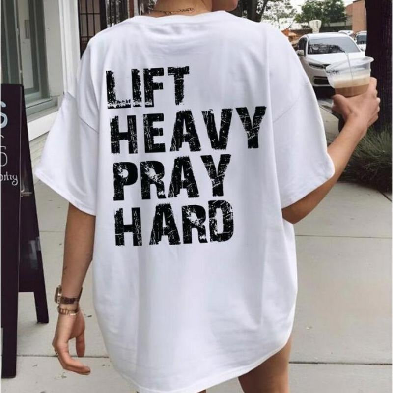 Lift Heavy Pray Hard T-shirt,Christ Gym Buddy Tee,Chistian Mom Gift,Boho Christian T-shirt,For Gym Lover, Gym Workout Tee...