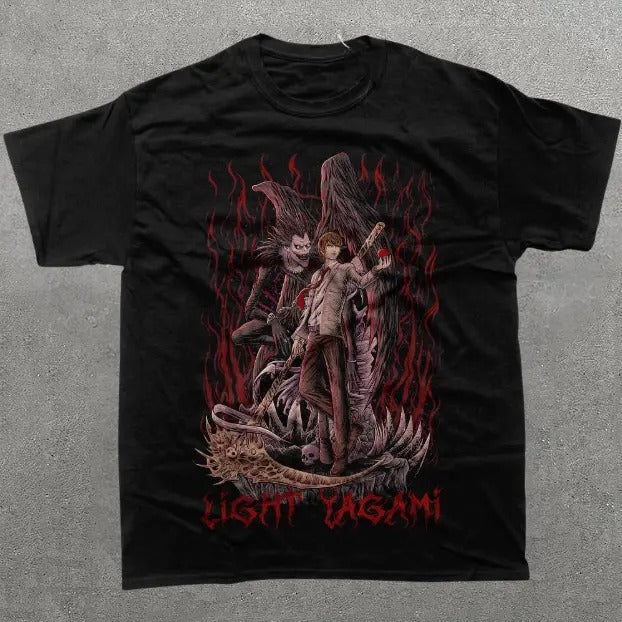 Light Yagami Vintage Tee, Ryuk T-Shirt, Death Note Shirt, Vintage Graphic Tees, Unisex Anime Manga Shirt Top Menswear...