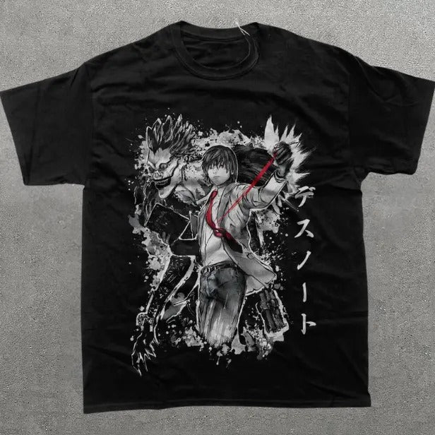 Light Yagami Vintage Tee, Ryuk T-Shirt, Death Note Shirt, Vintage Graphic Tees, Unisex Anime Manga Shirt Top Menswear...