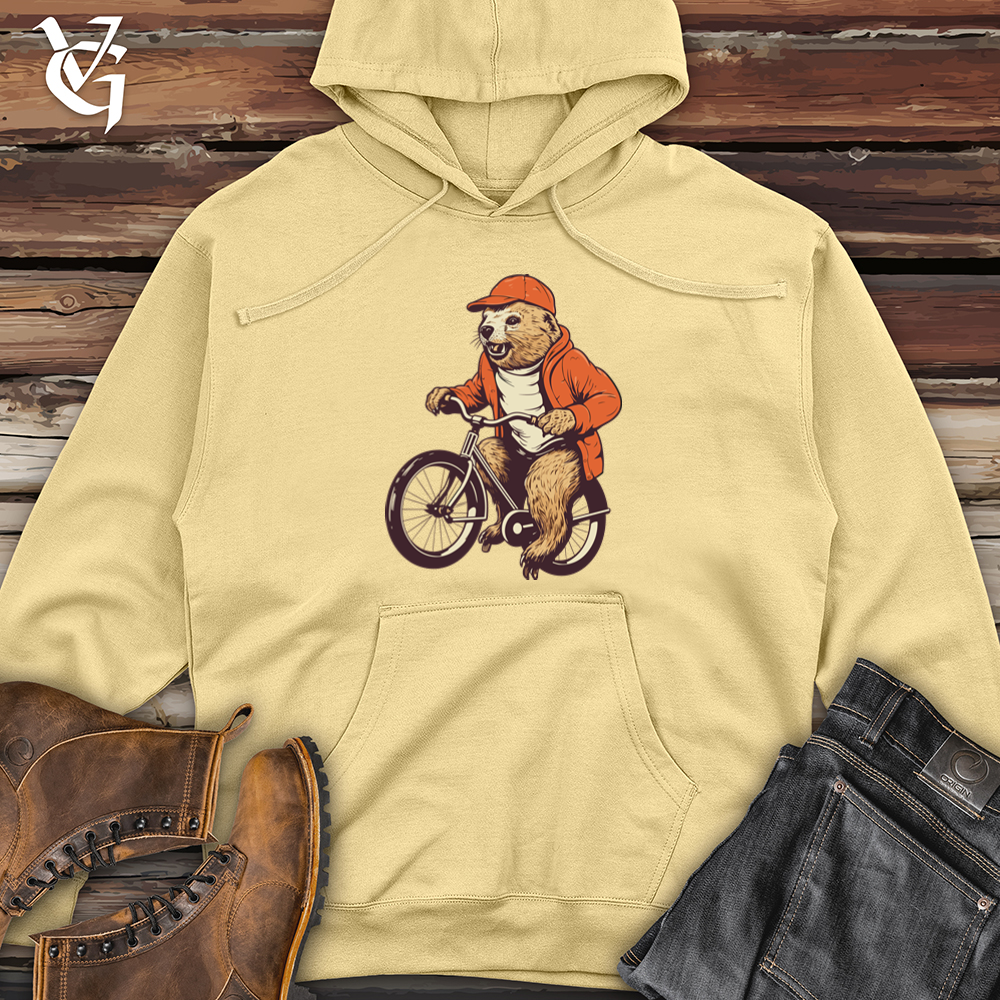 Vintage Pedaling Beaver Midweight Hooded Sweatshirt