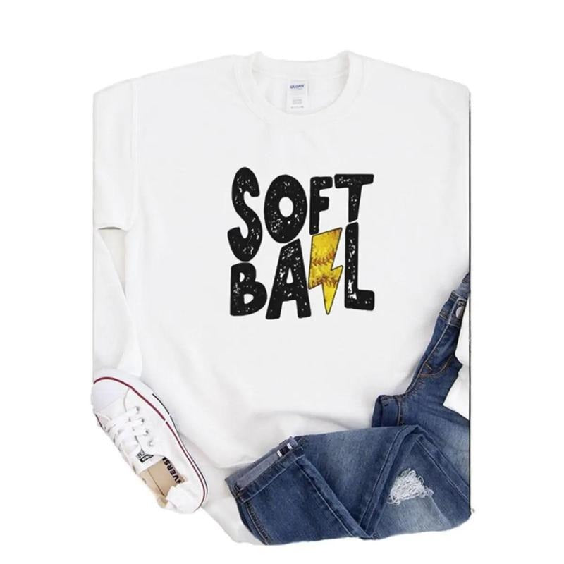 Lightning Strike Softball Heavy-weight Crew Sweatshirt T-Shirts, Hoodie | UrbanDripWear.com
