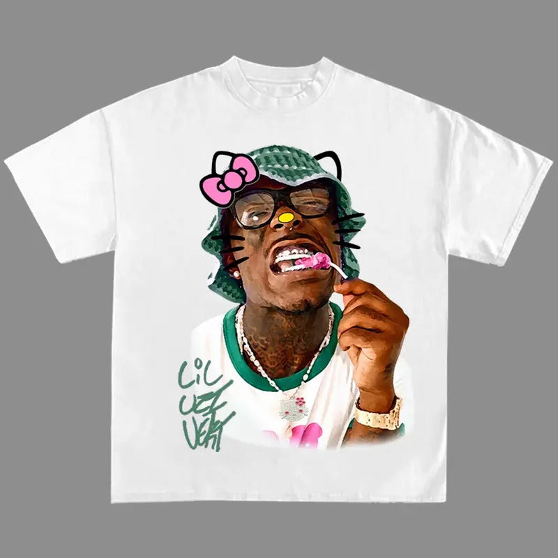 Lil Uziii Green Kitty Rap Tee Shirt Cute Y2k Shirt Top Womenswear Underwear Streetwear Hoodie, Sweatshirt | UrbanDripWear.com