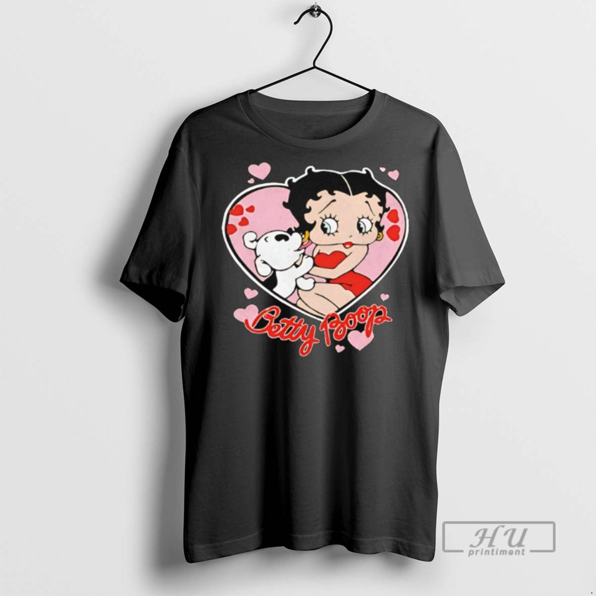 Limited Edition Bettyboop With Dog In Heart Graphic Tee Shirt Sweatshirt Hoodies