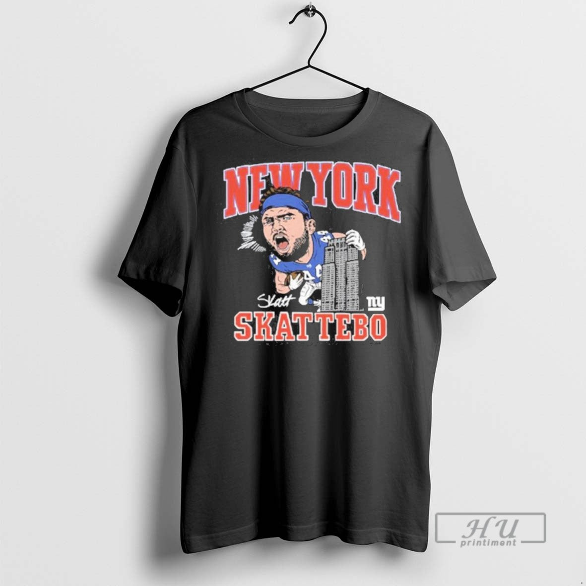 Limited Edition Cam Skattebo New York Giants Caricature Graphic Tee Shirt Sweatshirt Hoodies