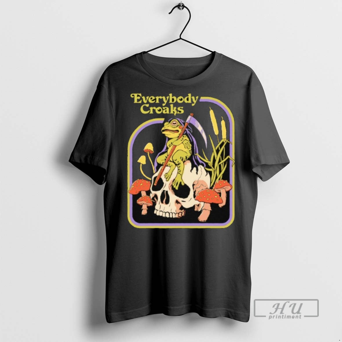 Limited Edition Everybody Croaks Frog And Skull Graphic Tee Shirt Sweatshirt Hoodies