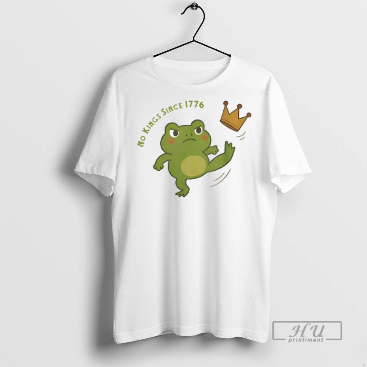 Limited Edition Frog Protest No Kings In America Since 1776 Graphic Tee Shirt Sweatshirt Hoodies